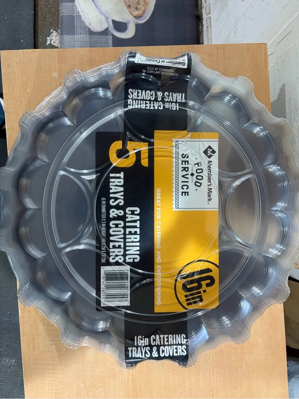 Black 16in Catering Tray & Cover - Pack of 5